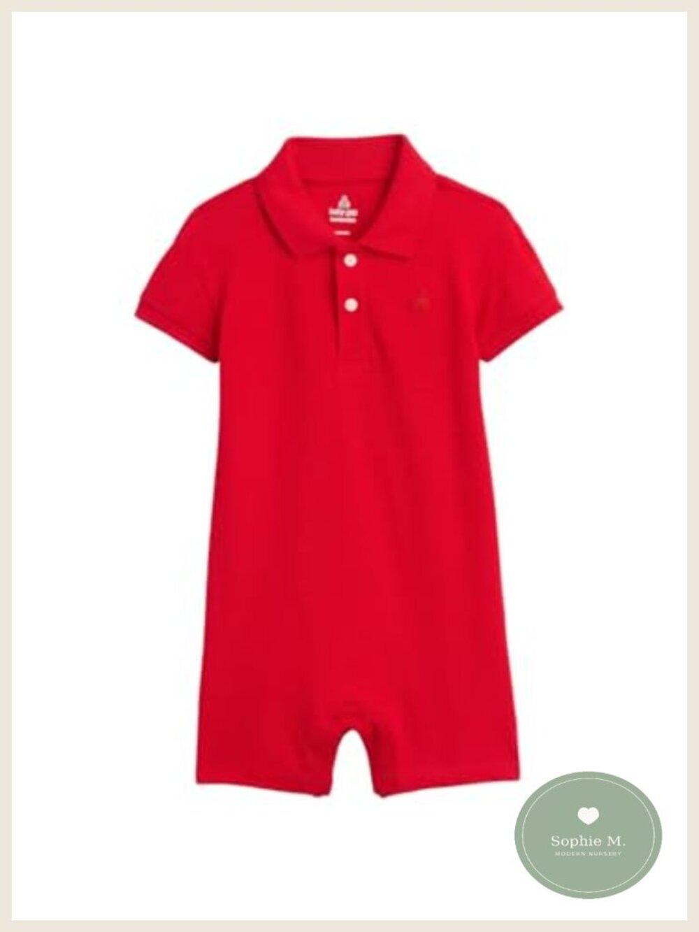 Infant Polo Shortie Snap Closure Baby Top